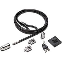 Kensington Desktop & Peripherals Locking Kit 2.0 - Keyed Lock - Black - Carbon Steel - 8 ft - For Desktop Computer