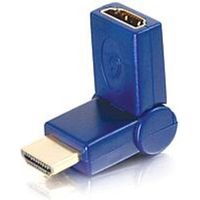 C2G Velocity 90° Rotating HDMI Female to HDMI Male Port Saver Adapter - 1 x Male - 1 x Female - Blue