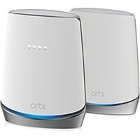 Netgear Orbi Wi-Fi 6 IEEE 802.11ax Ethernet Wireless Router - Tri Band - 2.40 GHz ISM Band - 5 GHz UNII Band - 6 x Antenna(6 x Internal) - 525 MB/s Wireless Speed - 4 x Network Port - Gigabit Ethernet - Desktop - Quad-core (4 Core)