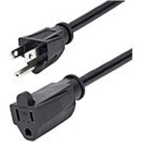 StarTech.com 15ft (4.5m) Power Extension Cord, NEMA5-15R to NEMA5-15P Black Extension Cord, 13A 125V, 16AWG, Computer Power Extension Cable - AC power extension cord 15ft/4.5m 16AWG power supply extension cable NEMA 5-15R to NEMA 5-15P connectors; 125V at