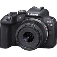 Canon 5331C009 EOS R10 Mirrorless Camera with RF-S 18-45 F/4.5-6.3 IS STM Lens - 25.5 Megapixel - 1/4000 to 30 Seconds Electronic Shutter Speed - Continuous Shooting - HEIF, JPEG, Raw - Up to 30 Minutes Video Recording - Built-in Stereo microphone