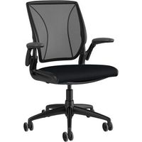 Humanscale W11BM10CF10 Diffrient World Task Chair - Adjustable Arm Rests - Recliner - L-Shaped Swivel - Black