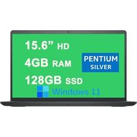 Dell Inspiron 15 3510 GJ20JK 15.6 Inches HD Laptop - Intel Pentium Silver N5030 - 1.1 GHz - 4 GB DDR4 RAM - 128 GB Nvme SSD - Wi-Fi 9462NGW - LCD - Windows 11 Home - Carbon Black