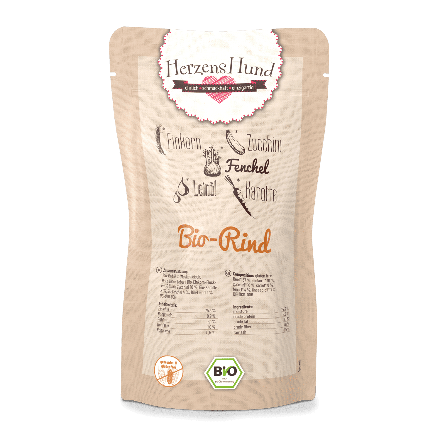 Bio-Rind mit Bio-Gemüse
