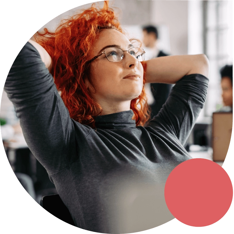 Laid back woman with red hair