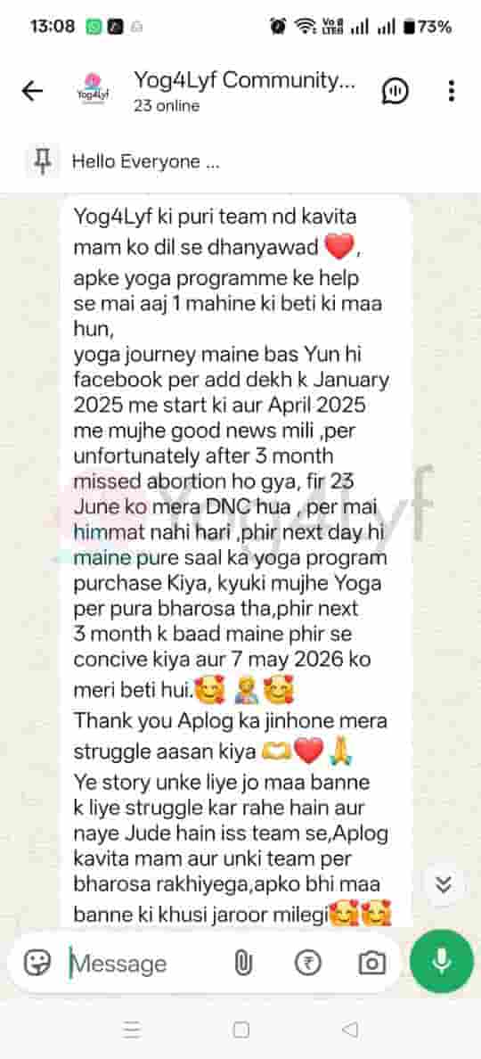 After a Miscarriage and 3 Months of Yoga at Yog4Lyf, Kavita Conceived Naturally