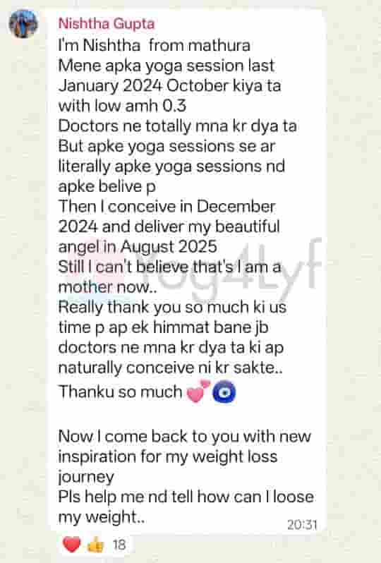 After 10 Months of Yoga at Yog4Lyf, Nishtha with Low AMH Conceived Naturally