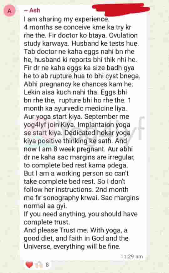 After 4 Months of Trying and Joining Yog4Lyf, Ash Conceived Despite Ovarian Cysts and Ruptured Follicles