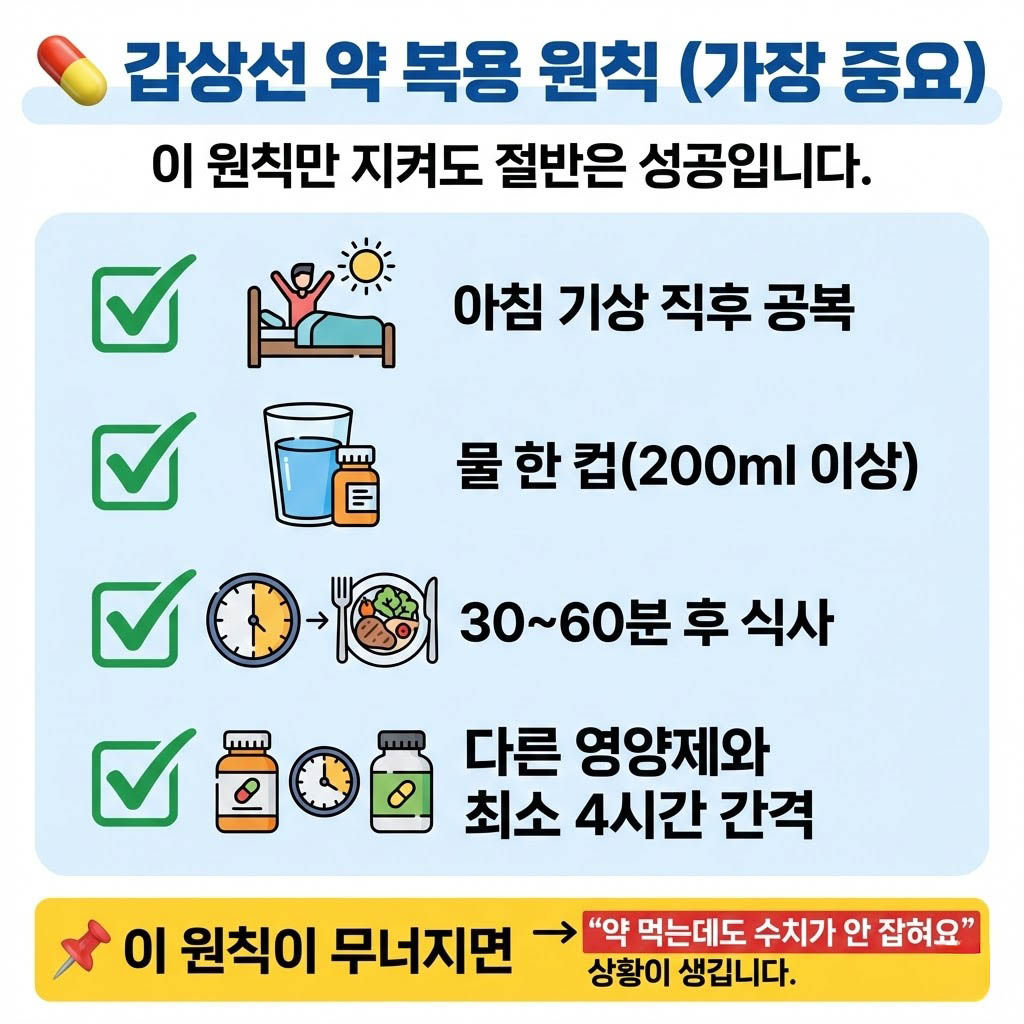 갑상선 약 복용 원칙 (가장 중요)