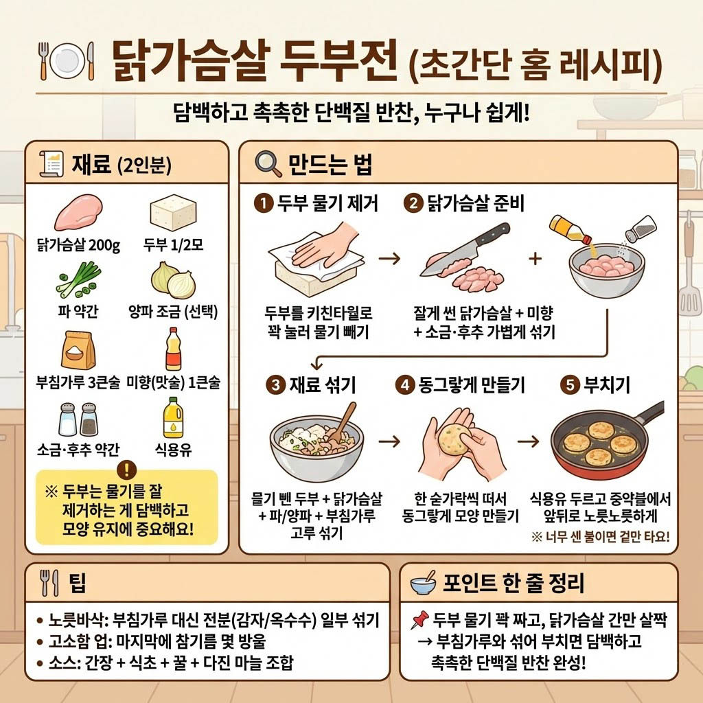 닭가슴살 두부전 레시피