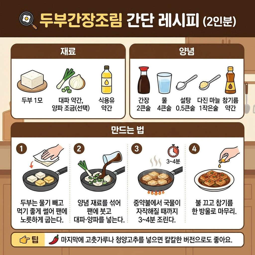 두부간장조림 간단 레시피