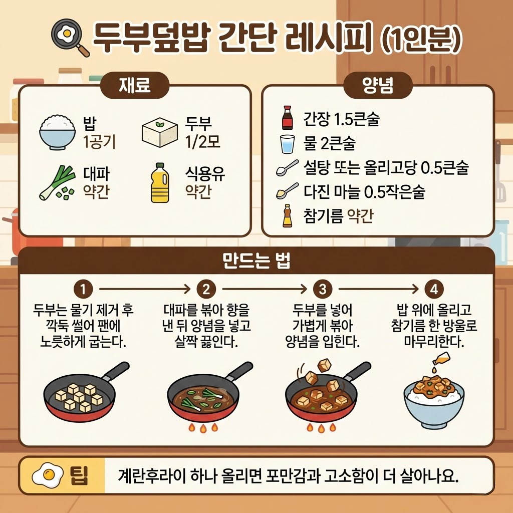 두부덮밥 레시피