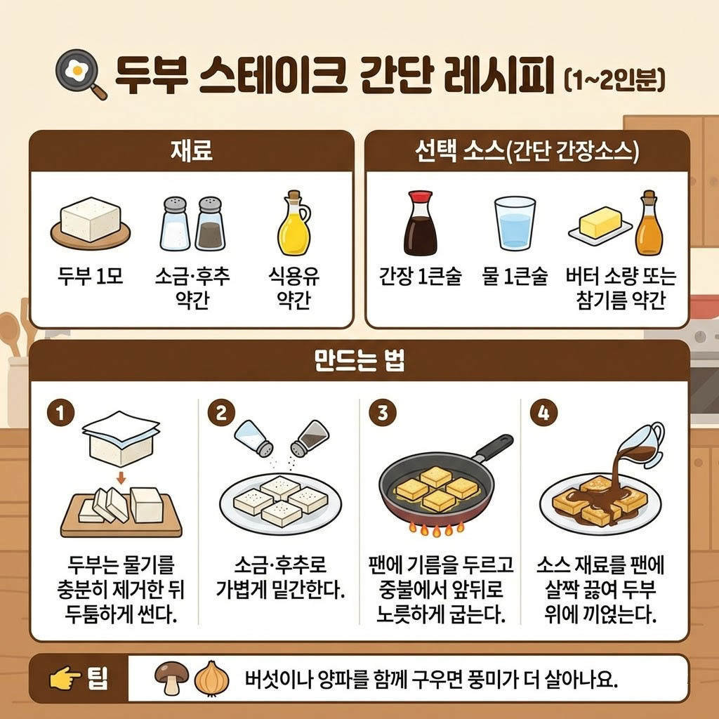 두부 스테이크 간단 레시피