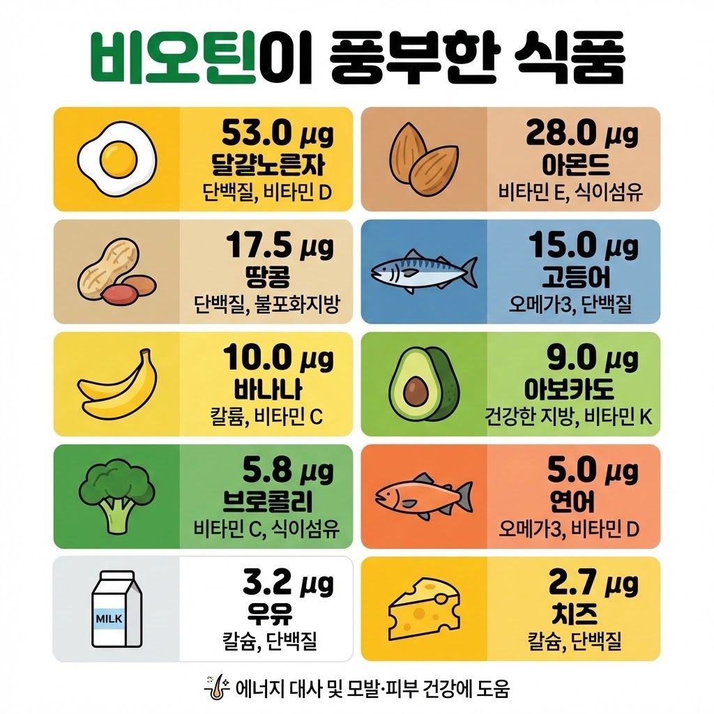 비오틴이 풍부한 식품