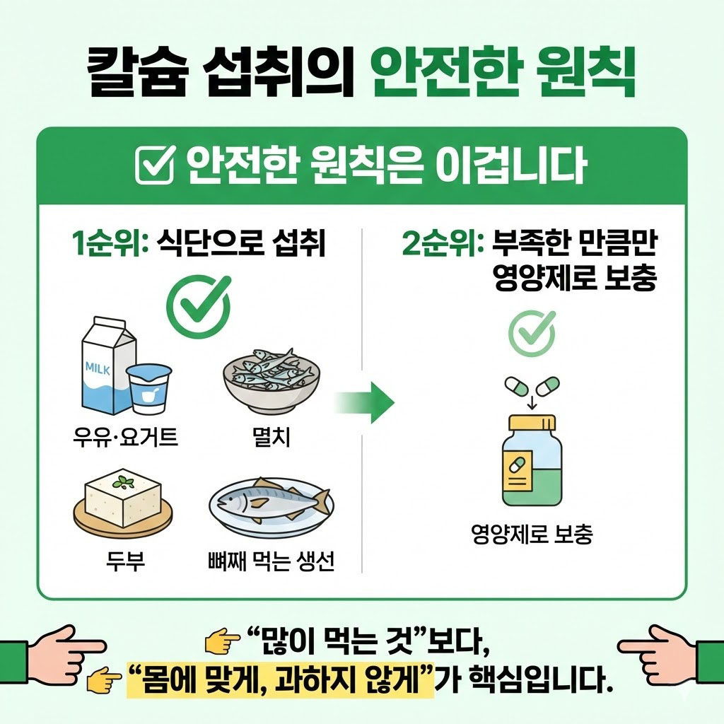 칼슘 섭취의 안전한 원칙