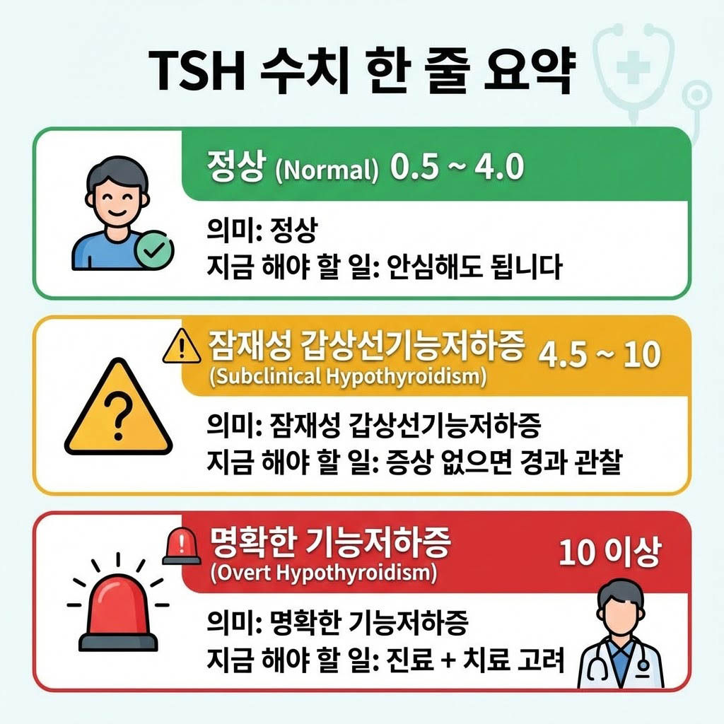 TSH 수치 한 줄 요약