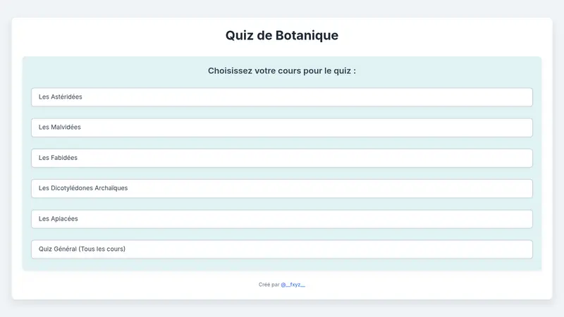 Screenshot of Botany Quiz