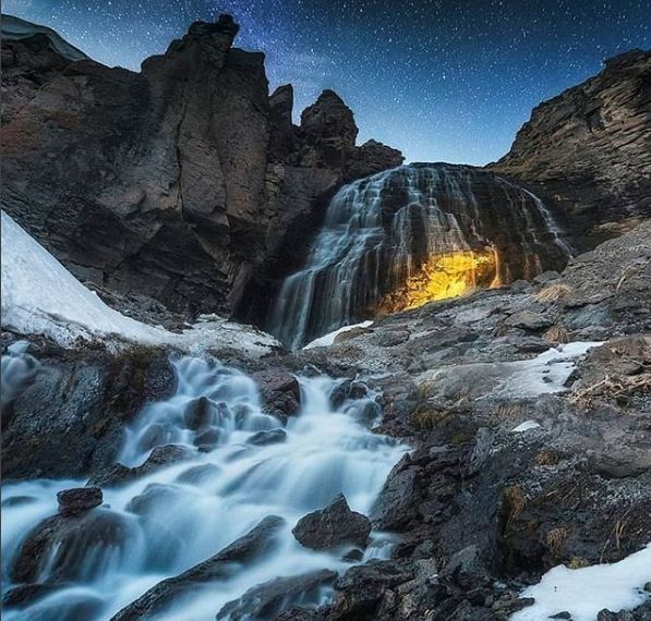 Водопад девичьи косы Терскол