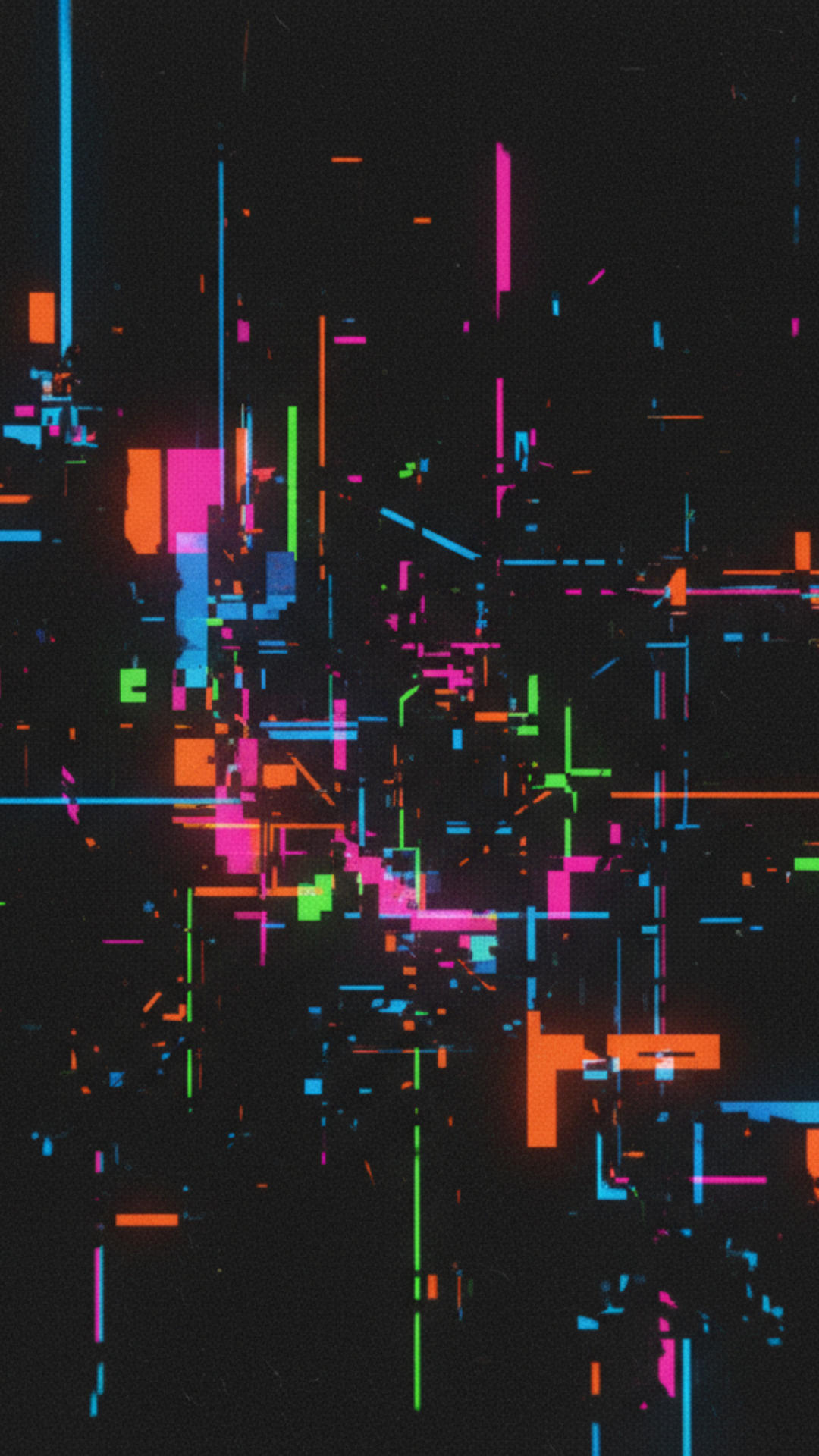 Distorted Neon Glitch — Abstract wallpaper for Android