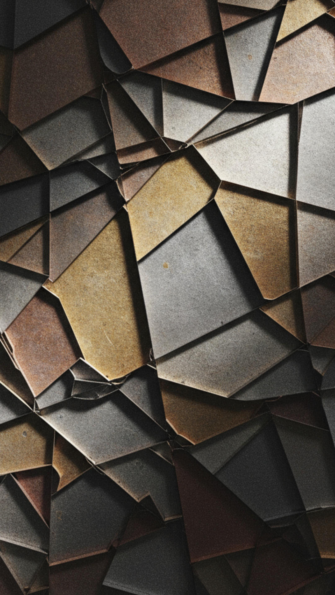 Shattered Metallic Geometry — Abstract wallpaper for Android