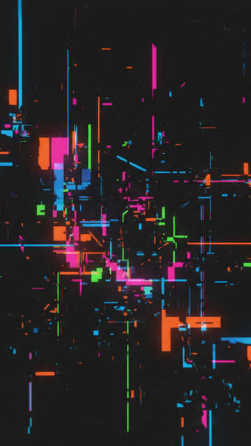 Distorted Neon Glitch — Abstract wallpaper