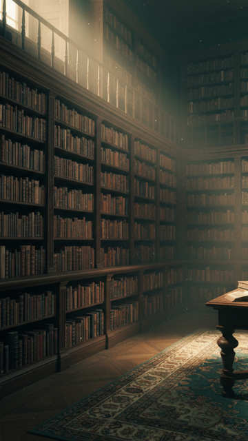 Ancient Library Gloom — Dark wallpaper