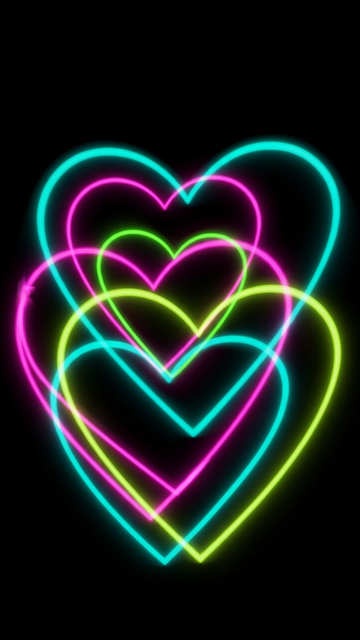 Abstract Heart Neon — Designs wallpaper
