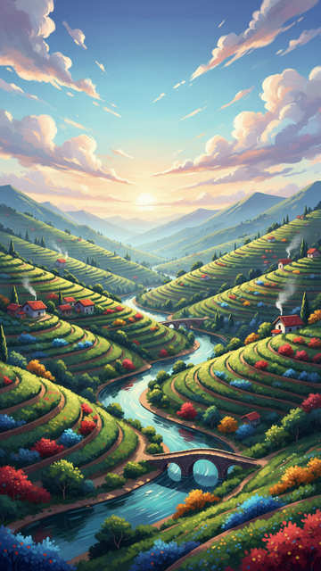 Step Farming Valley — Nature wallpaper