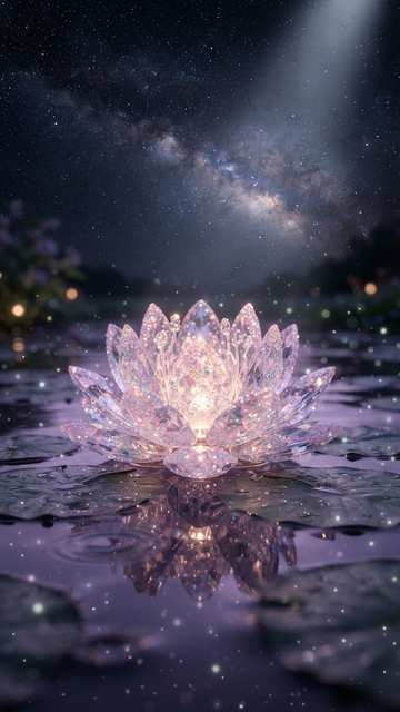 Lavender Glitter Lotus — Patterns wallpaper