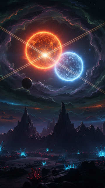 Alien Binary Sunset — Space wallpaper