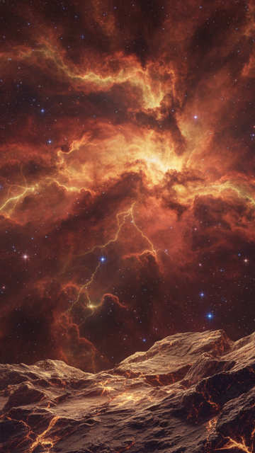 Asteroid Nebula View — Space wallpaper