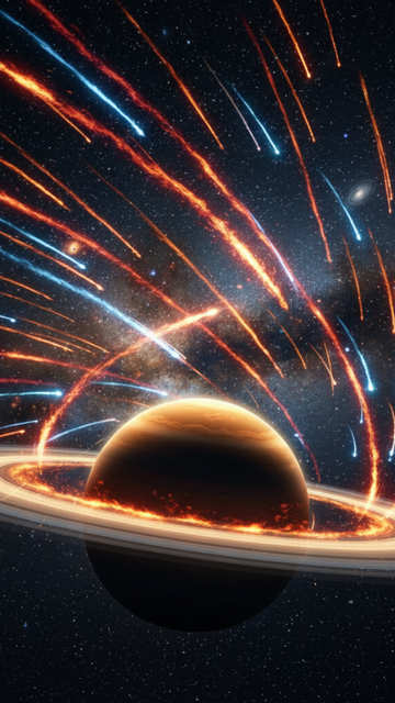 Planetary Ring Meteor Shower — Space wallpaper