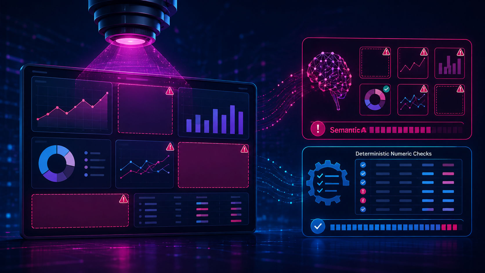 Dashboard undergoing visual and numeric validation