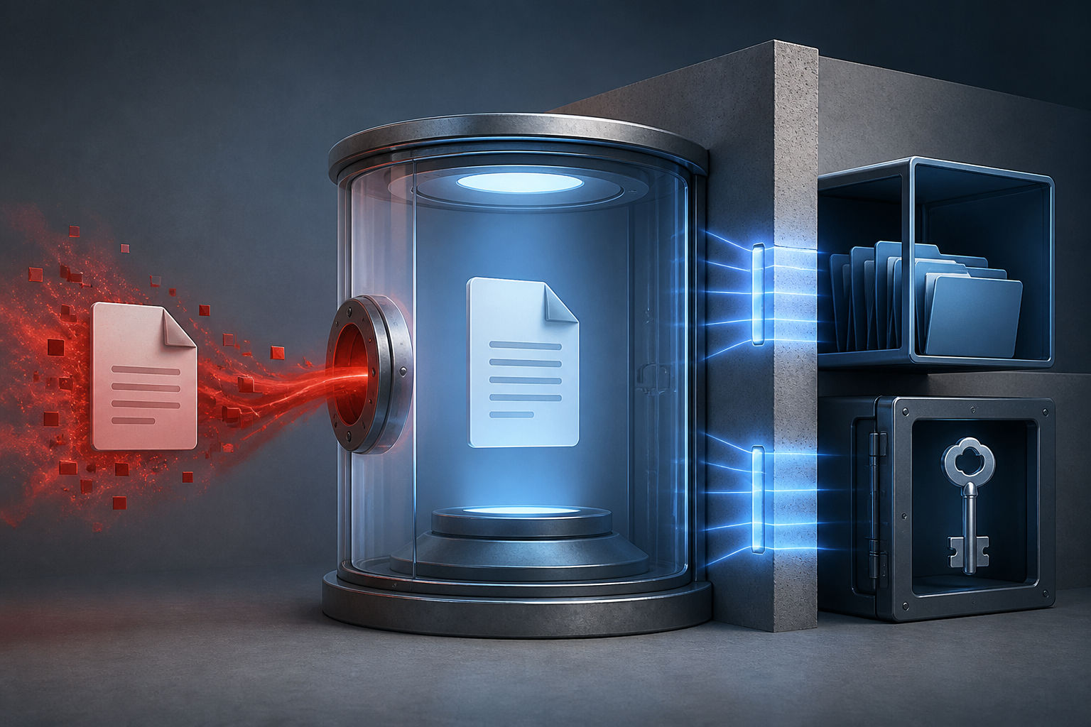 An external document previewed in an isolated zone away from keys and source code