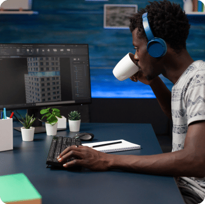 Drinking tea while typing