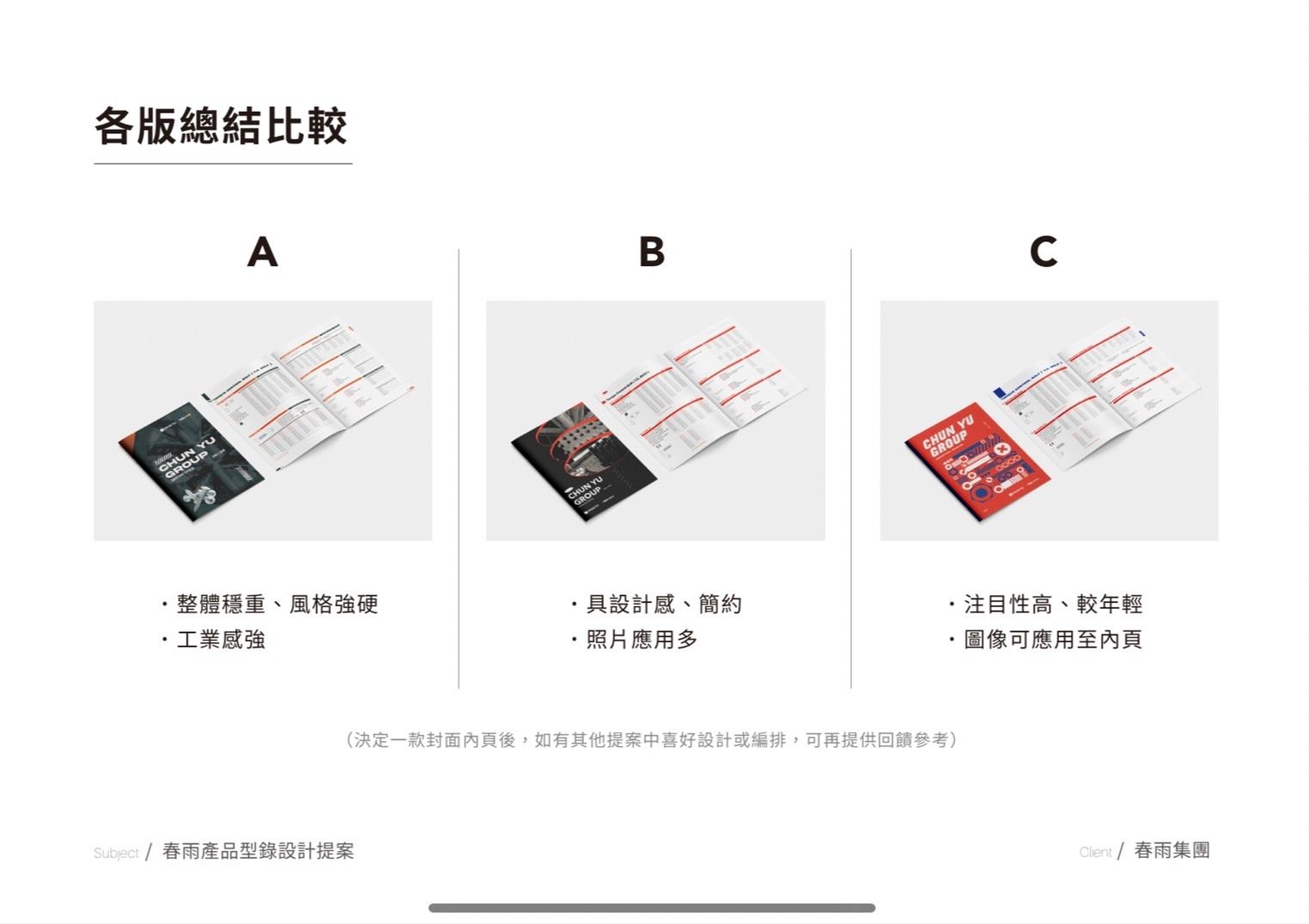 春雨集團型錄設計設計細節