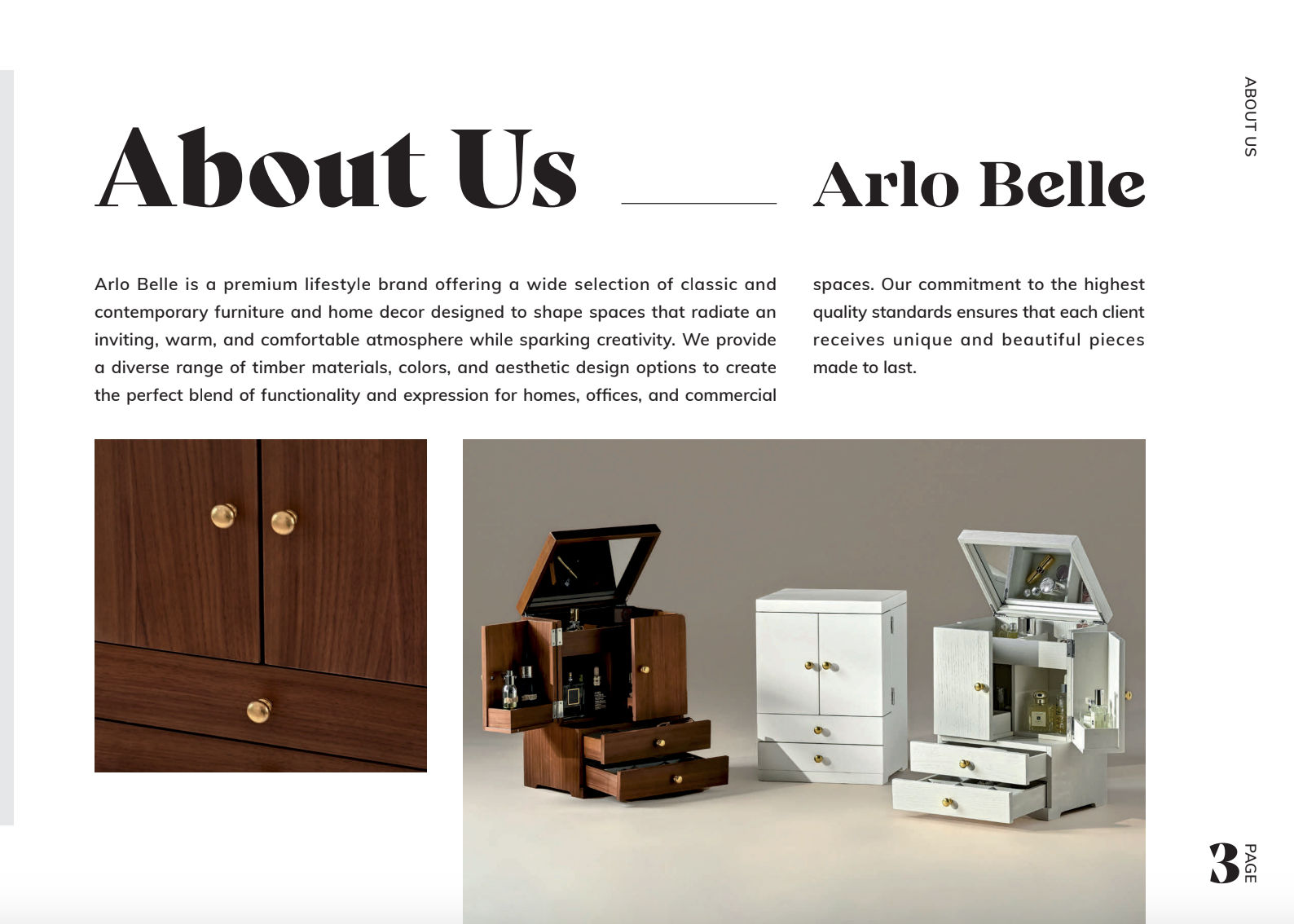 Arlo Belle型錄設計設計細節