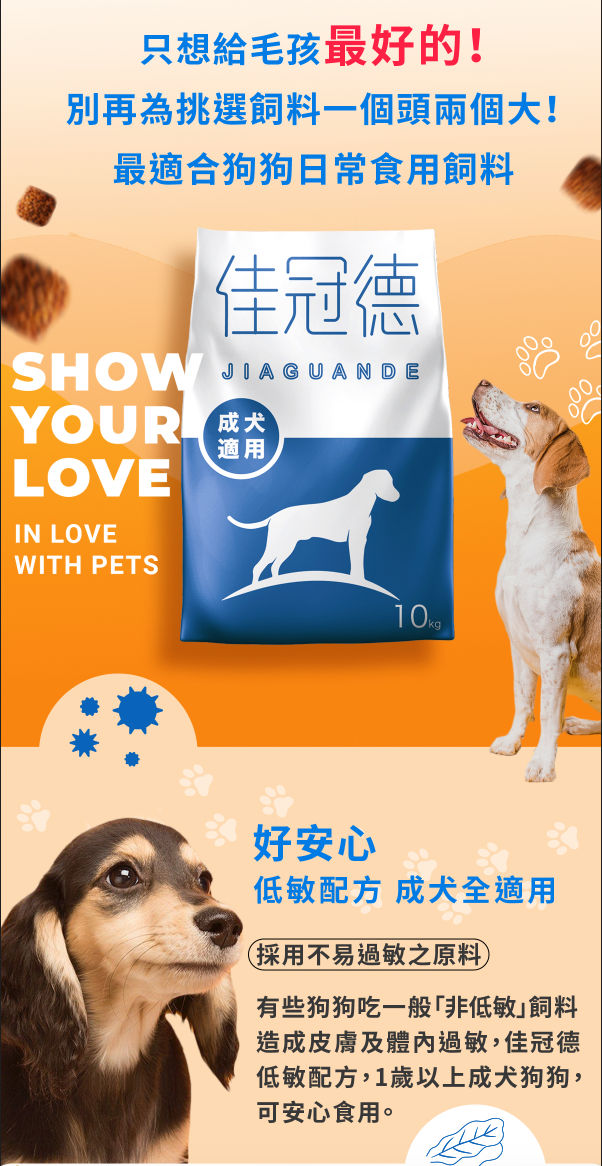 佳冠德成犬飼料型錄設計正面展示
