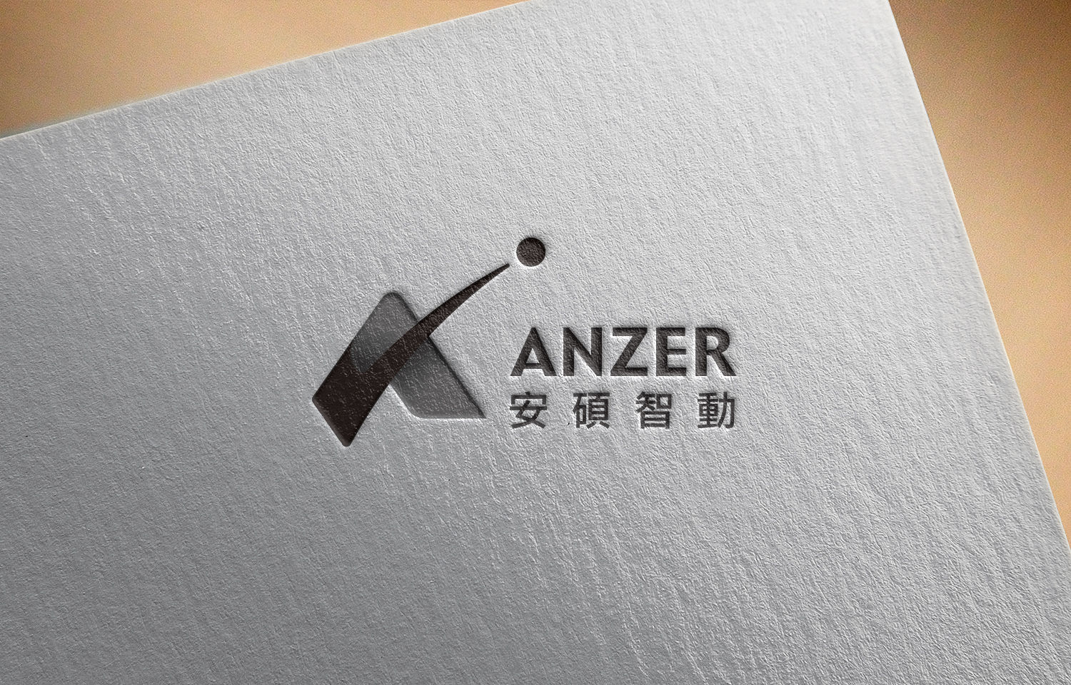 ANZER logo design application mockup