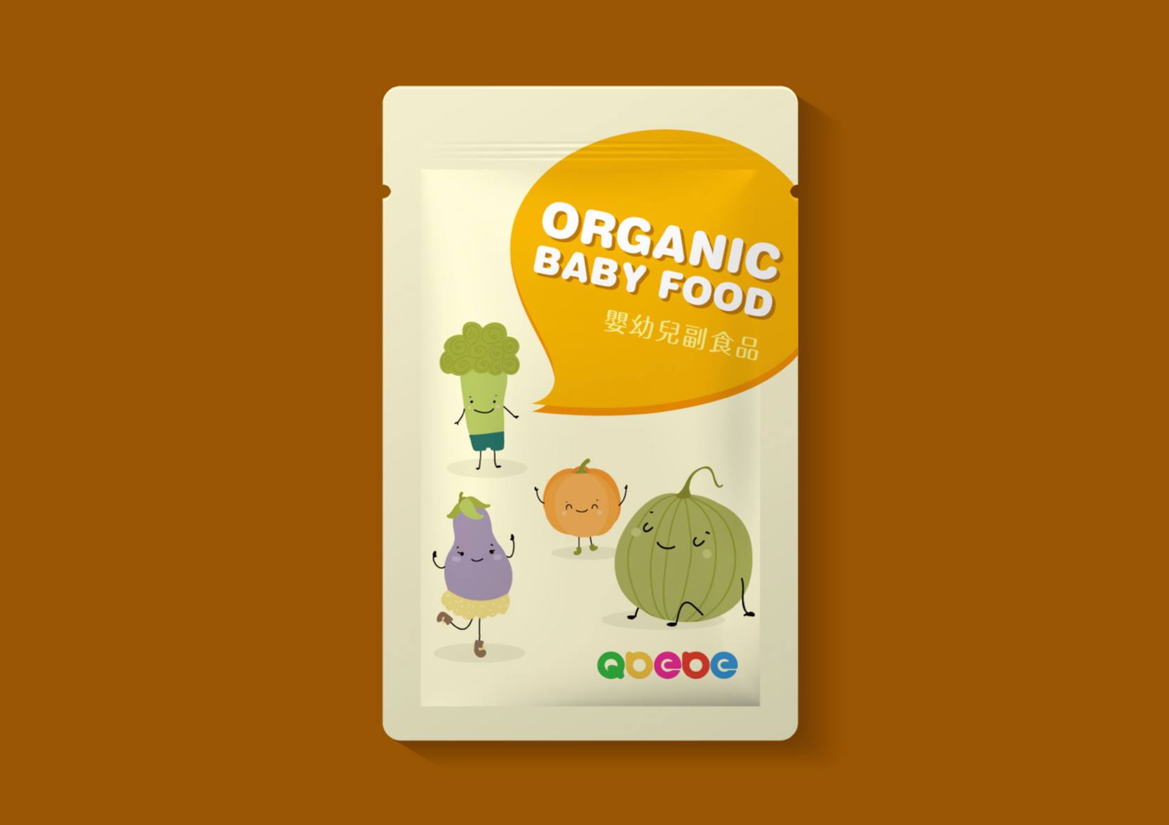 QBEBE baby food packaging design front view