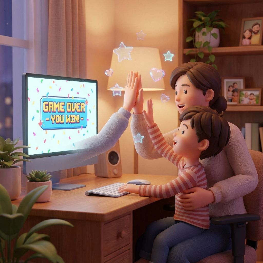 Children working together on colorful coding projects