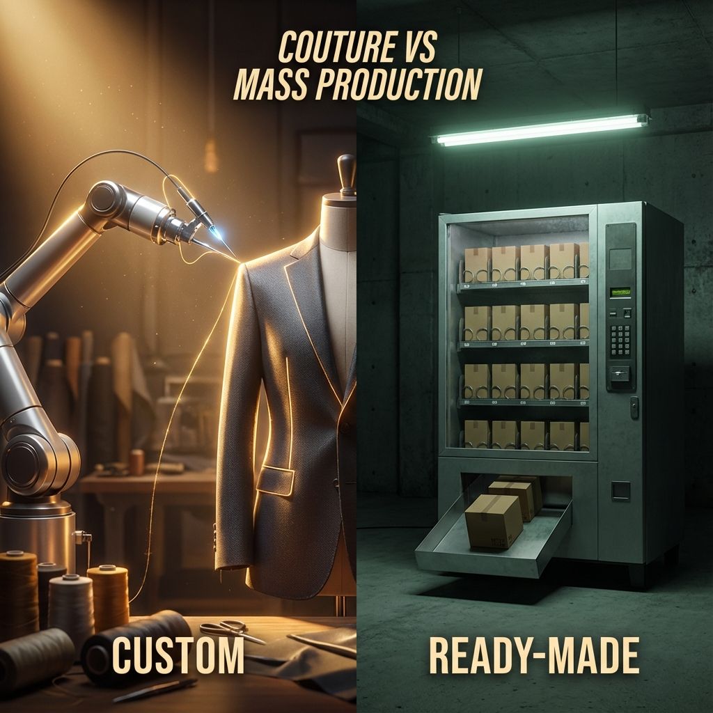 Business owner comparing custom and ready-made software options