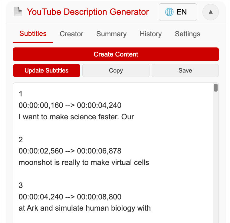 Скриншот Форматов Субтитров