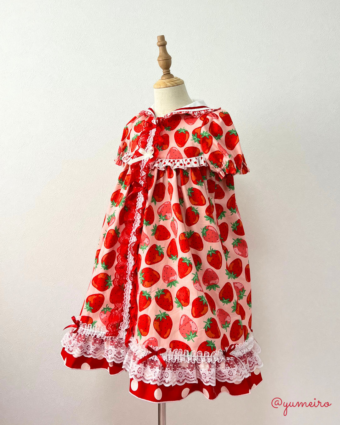 大粒いちご🍓♡Aラインワンピース(130cm) 