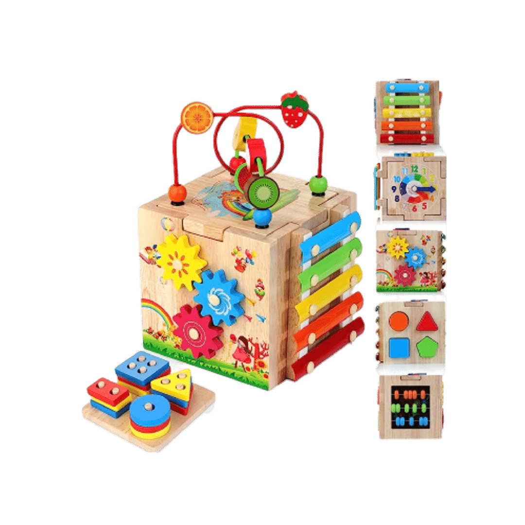 Wooden Activity Cube 8-in-1