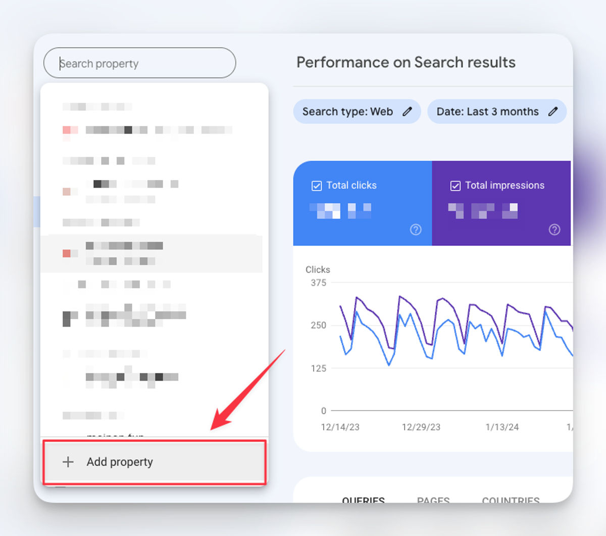 Google Search Console - Add Property