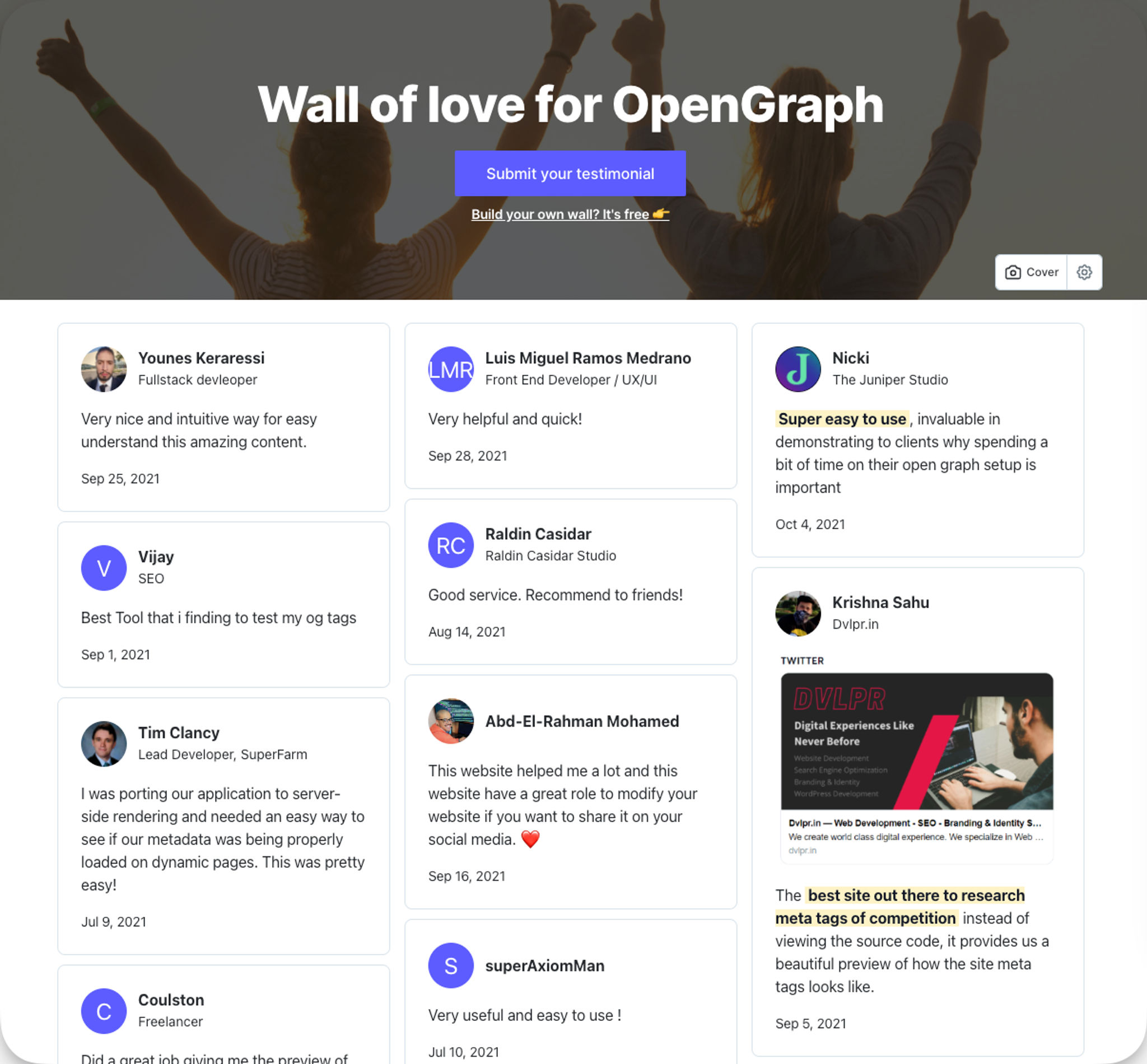 OpenGraph - Wall of Love