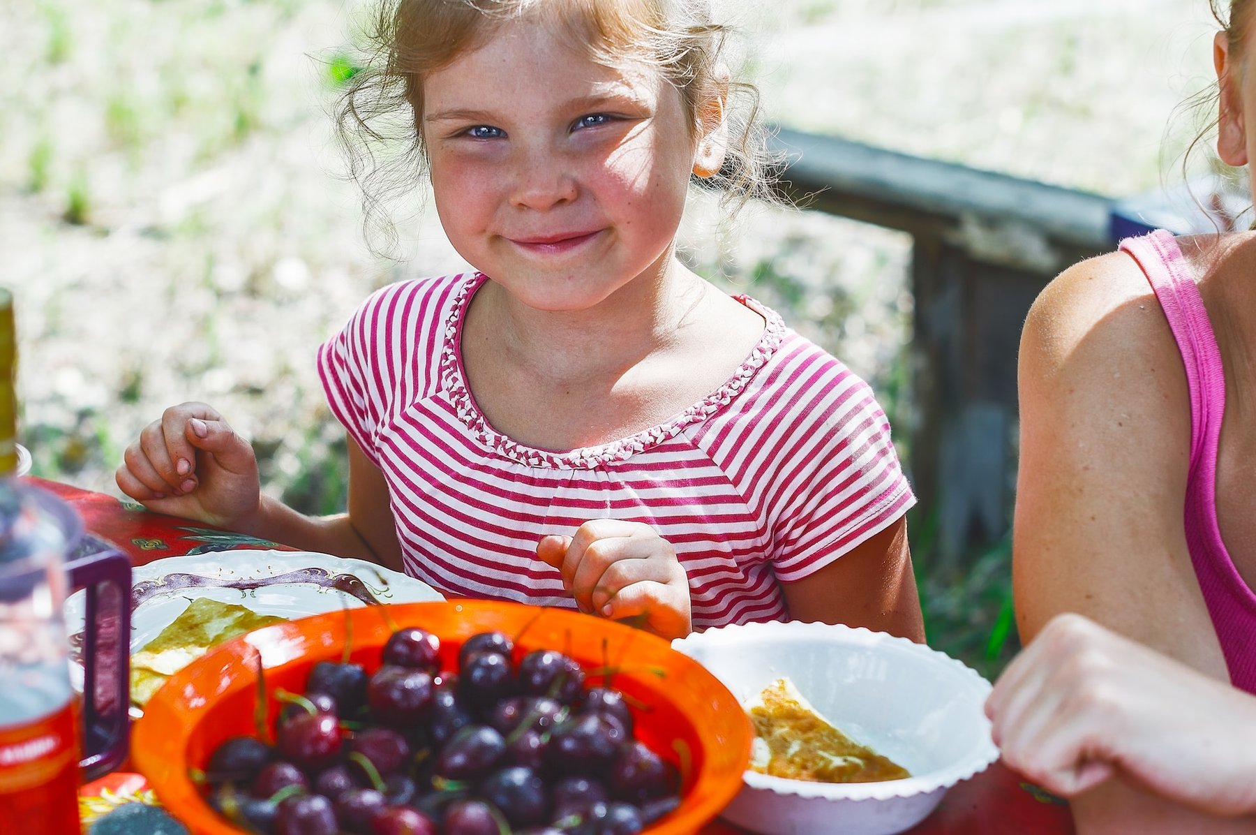 Girl having breakfast