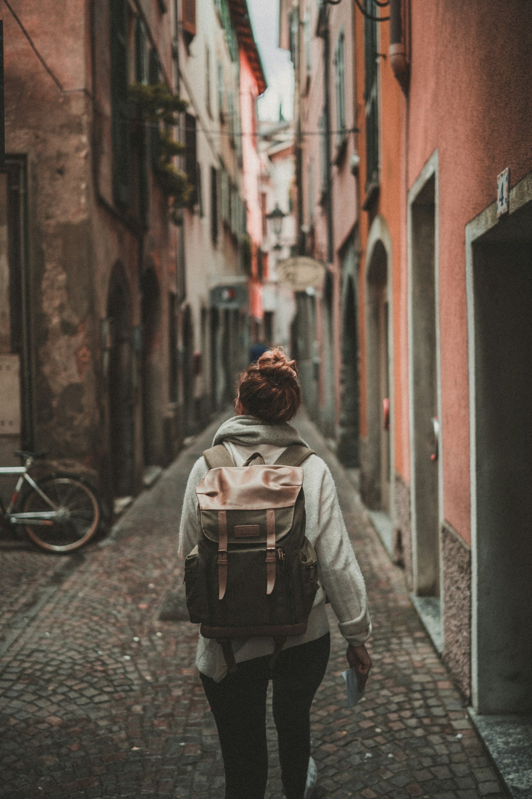 A woman travelling
