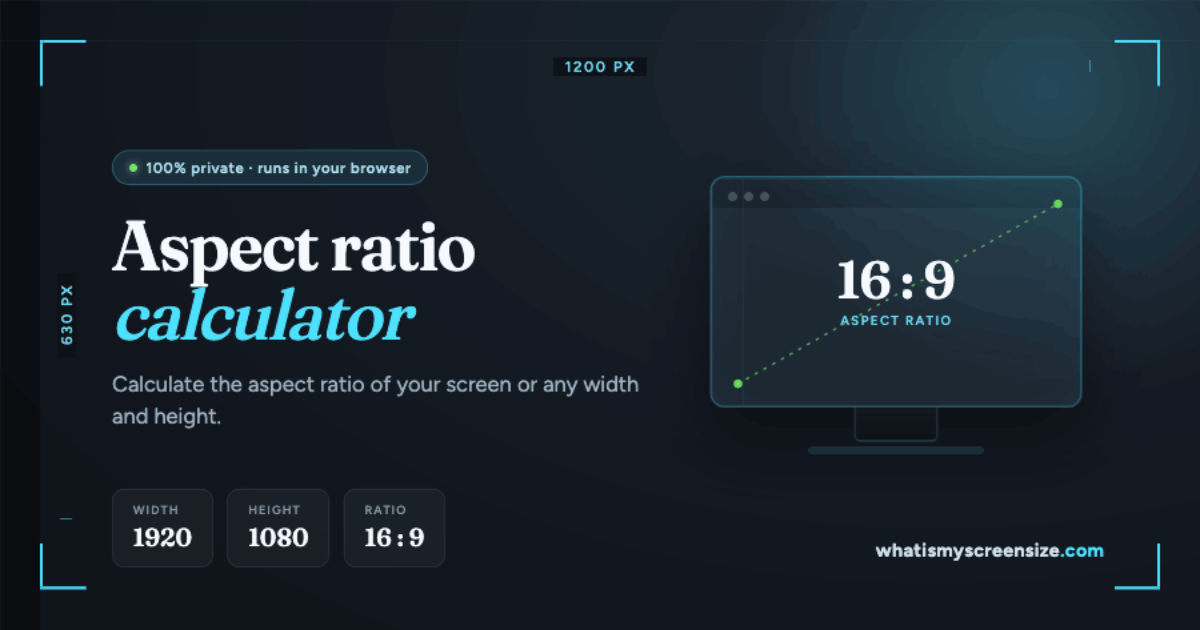 1:1 Aspect Ratio Calculator · WhatIsMyScreenSize